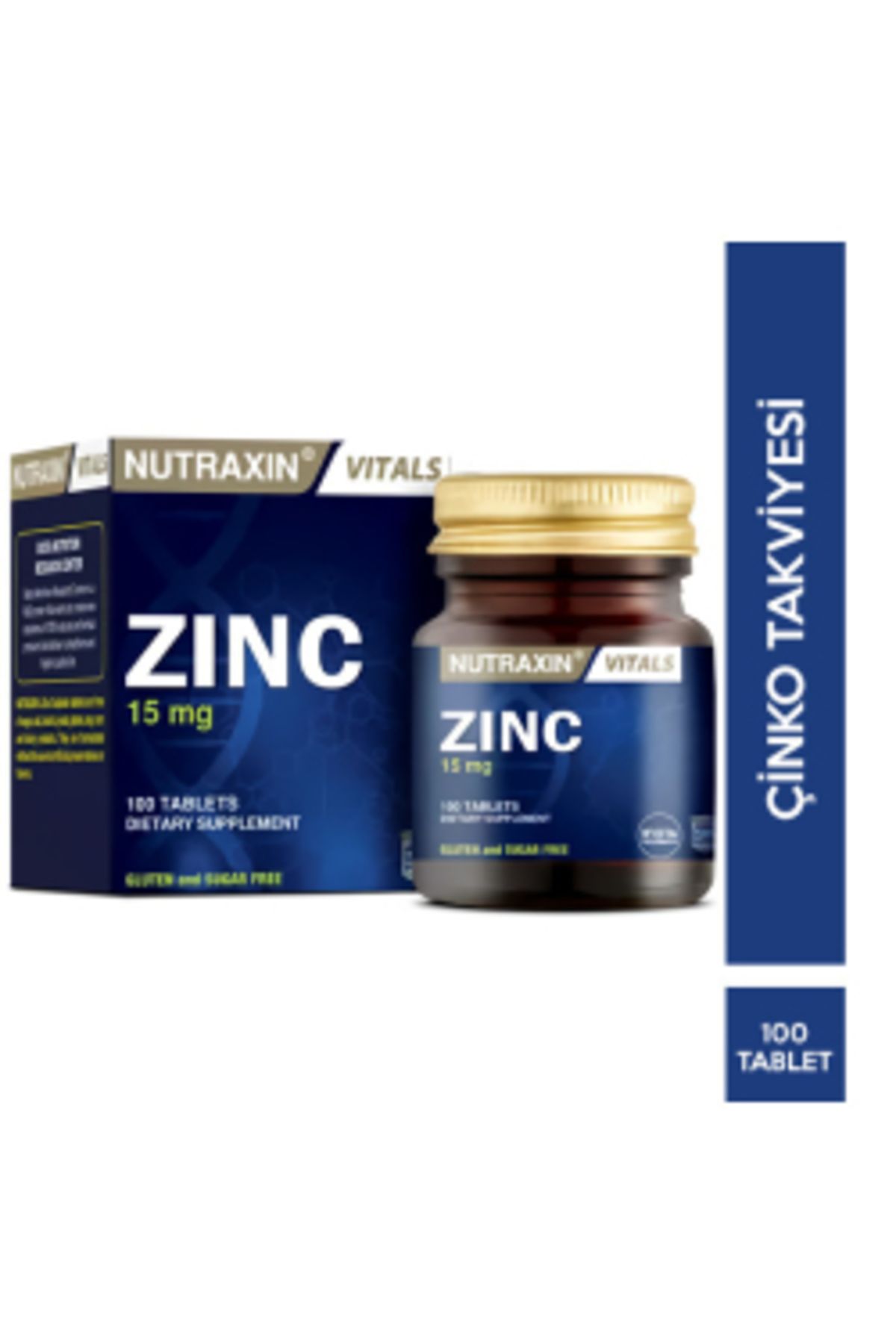 Nutraxin Zinc Sulphate 15 mg 100 Tablet Çinko Takviyesi ( 1 ADET )