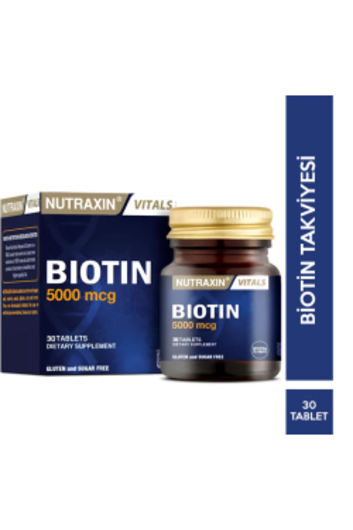 Nutraxin Biotin 5000 mcg 30 Tablet Biotin Takviyesi ( 1 ADET )