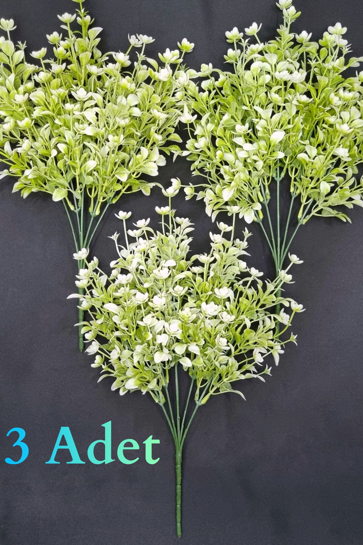 MD Aspiz Flowers 3 Adet Yapay Kaliteli Şimşir Demeti _ Dekoratif Fern Gül Çiçeği Buketi Saksısız Sarmaşık Ağacı