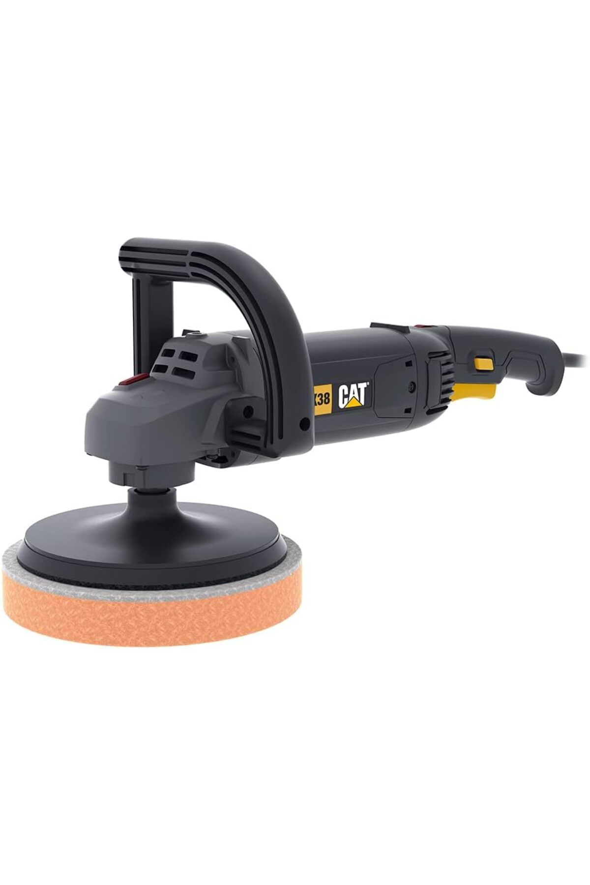 Cat DX38 1400Watt 180MM Devir Ayarlı Profesyonel Polisaj Makinesi, Siyah/Sarı