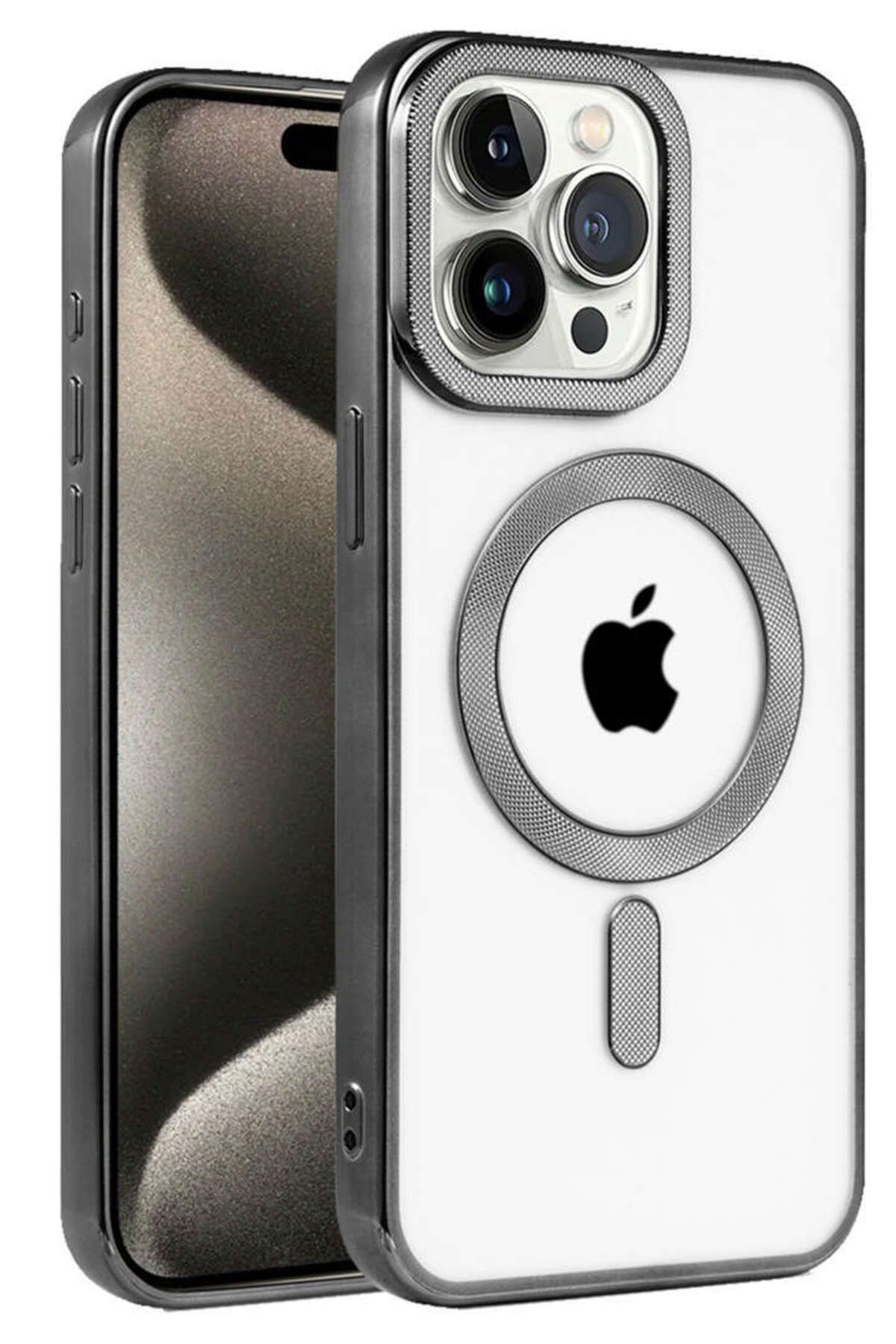NewFace iPhone 14 Pro Max Kılıf Kronos Magsafe Kapak - Siyah 337108