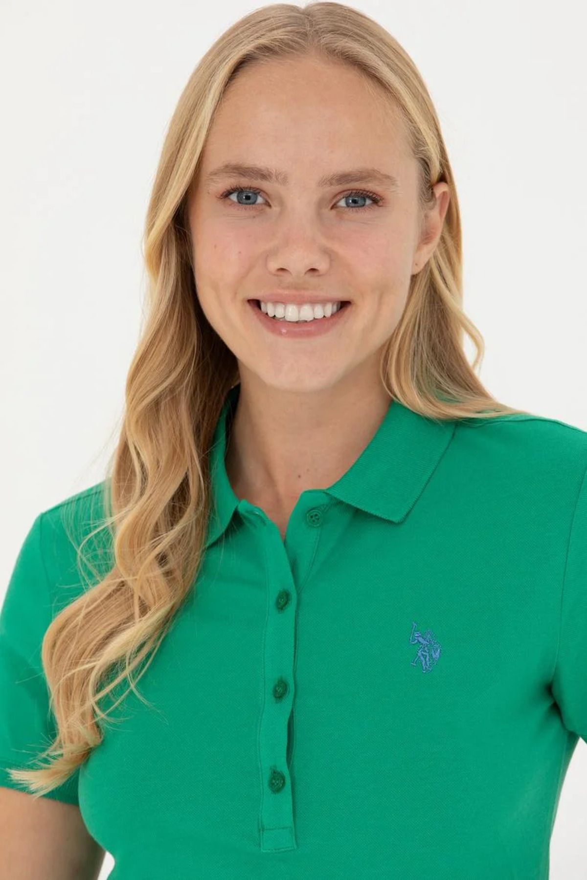 U.S. Polo Assn. Kadın Yeşil Polo Yaka Tişört