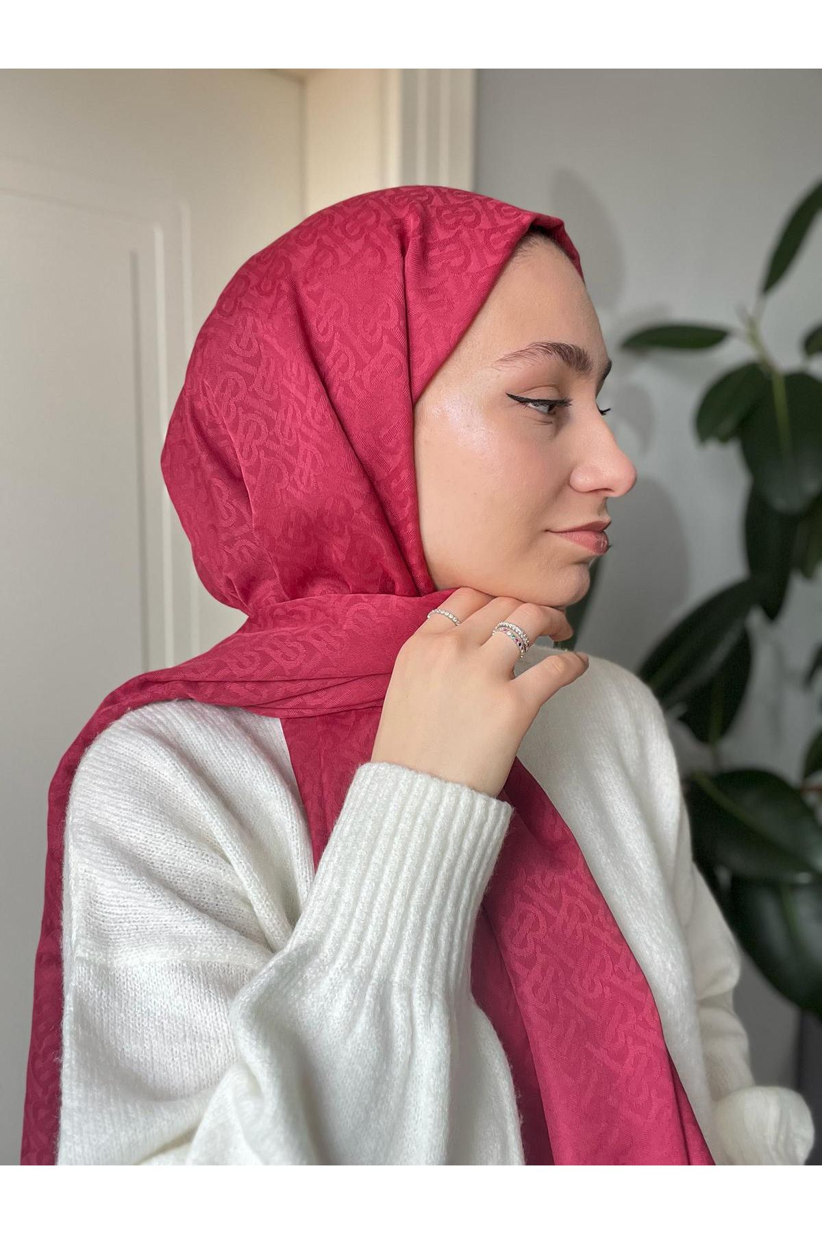 Zaina Official Burberry Desen Cotton Şal