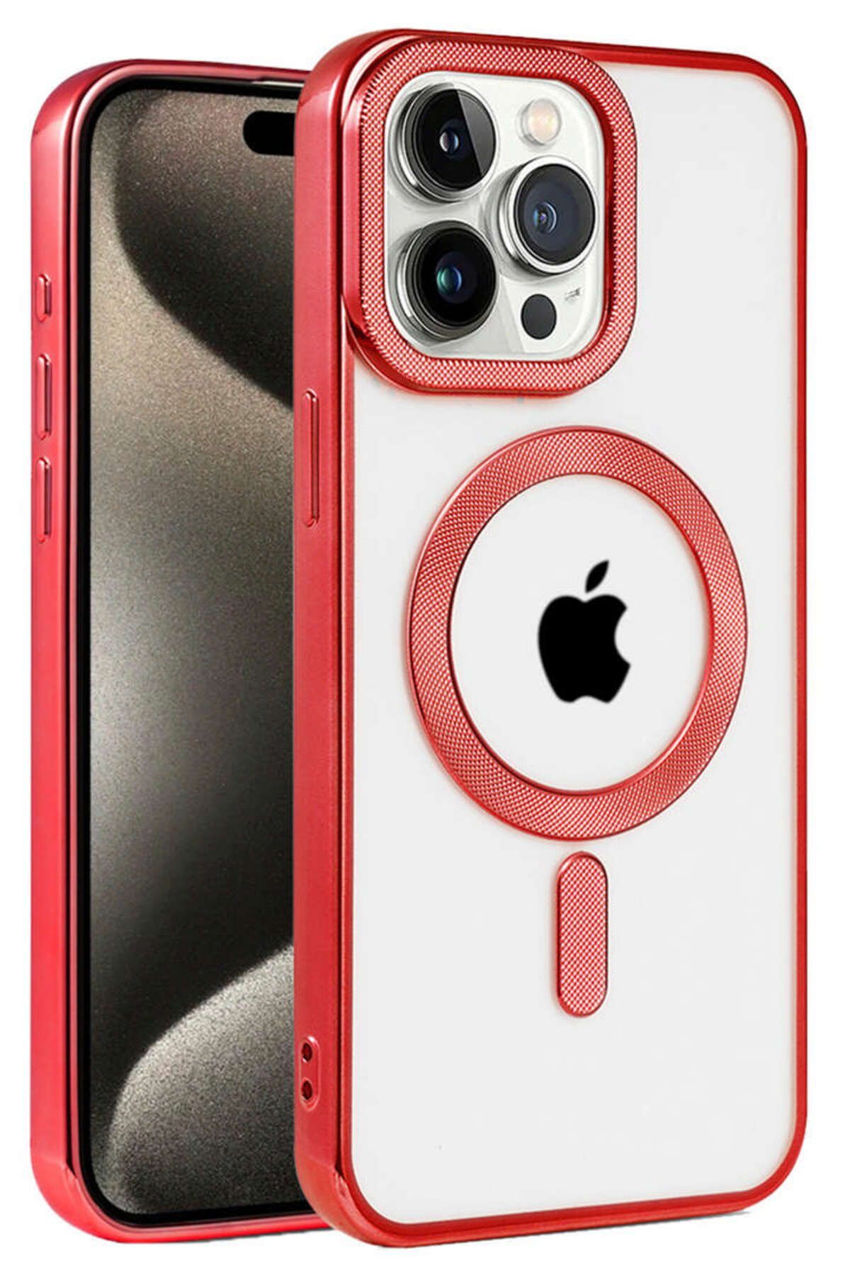 NewFace iPhone 14 Pro Kılıf Kronos Magsafe Kapak - Kırmızı 337108