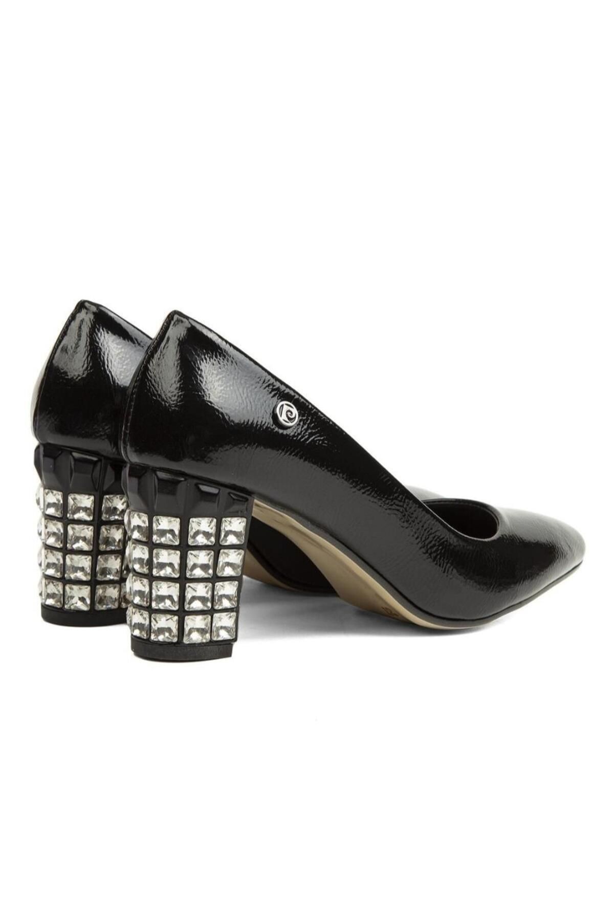Pierre Cardin Pc51201 Kadın Kırışık Rugan Taşlı Topuk Stiletto Ayakkabı