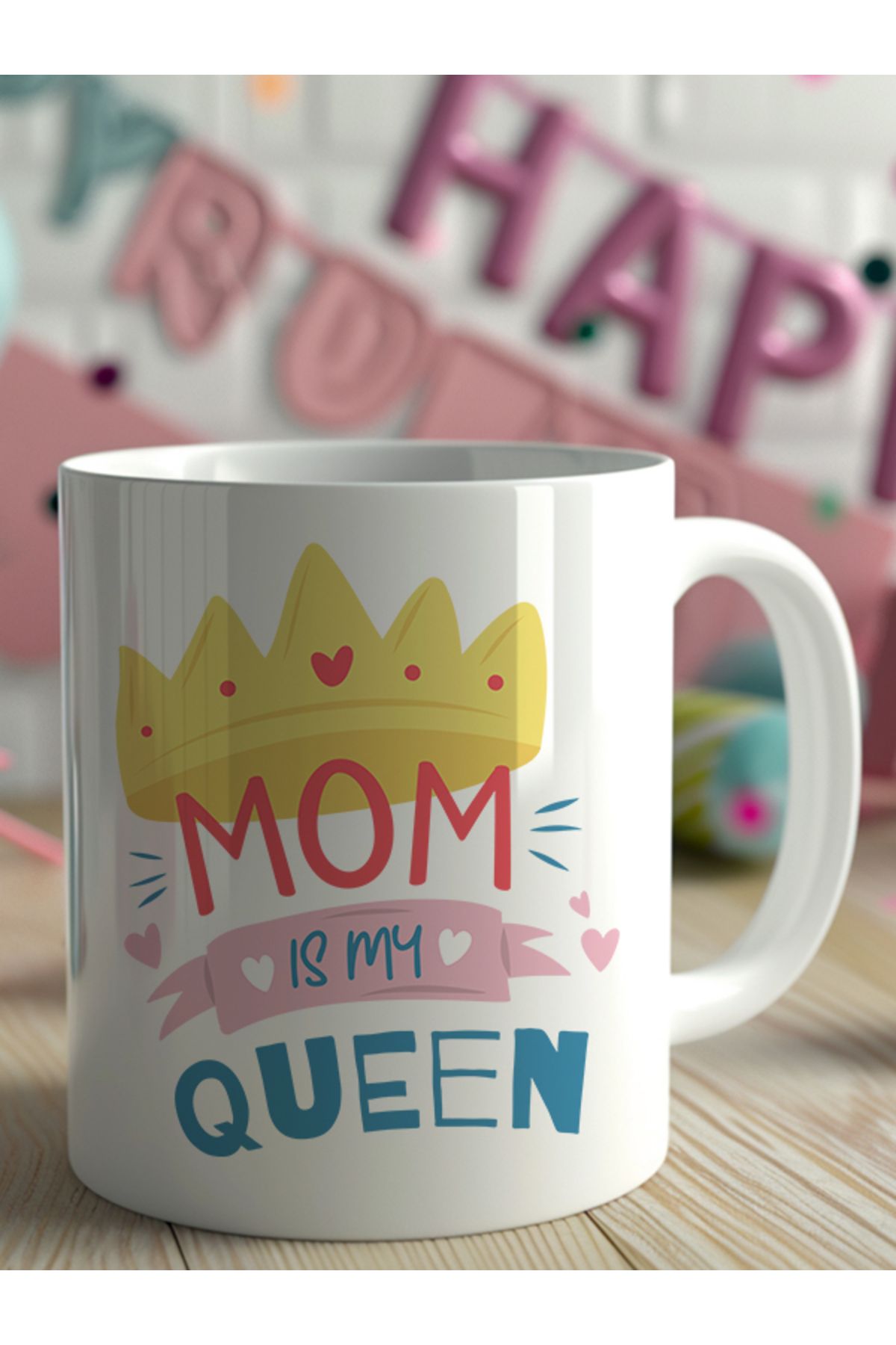 Genel Markalar Mom is My Queen Baskılı -  Anneler Gününe Özel Kupa Bardak