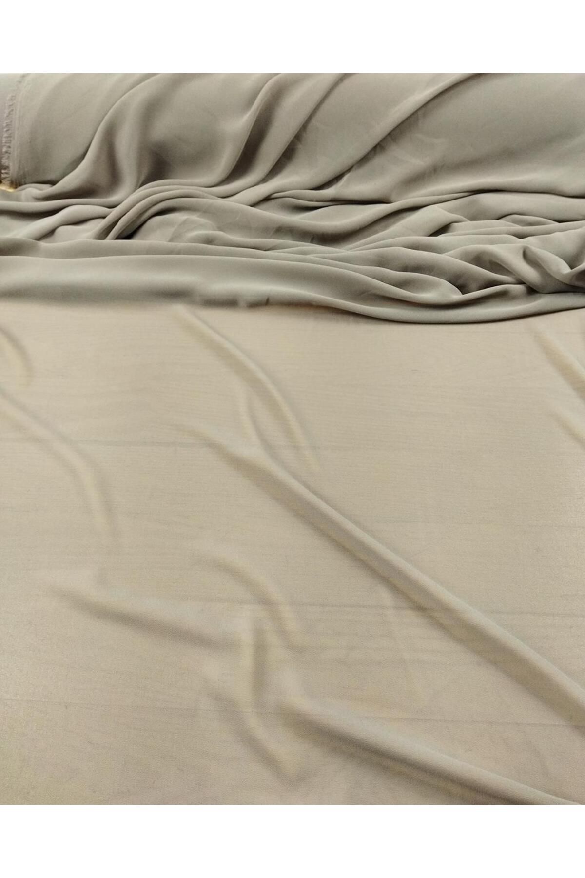 Kumaş Parça Şifon Vizon Koyu Bej Arası Renkte En: 150 cm