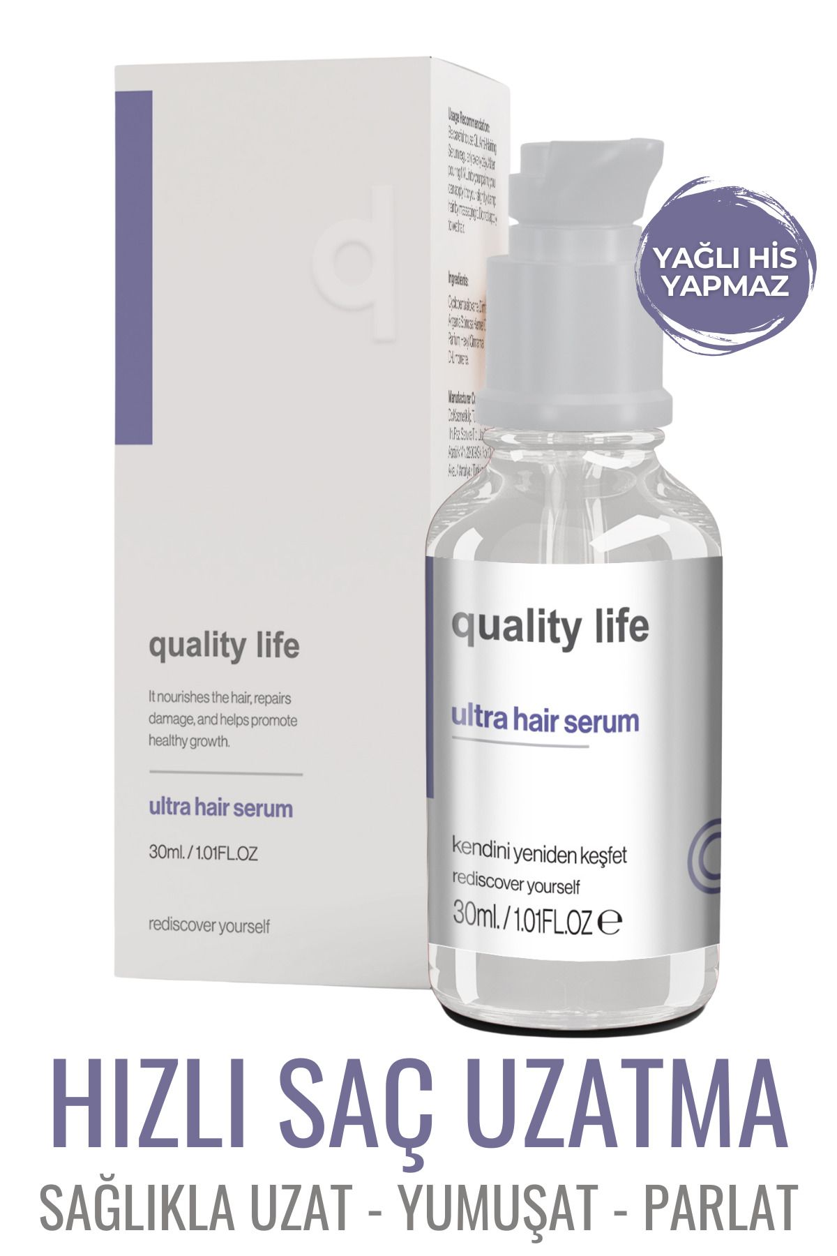 Quality Life Ql Hızlı Saç Uzatma Serumu ( Ultra Hair Serum ) Hızlı Saç Uzatan Yardımcı Yağlar Serisi