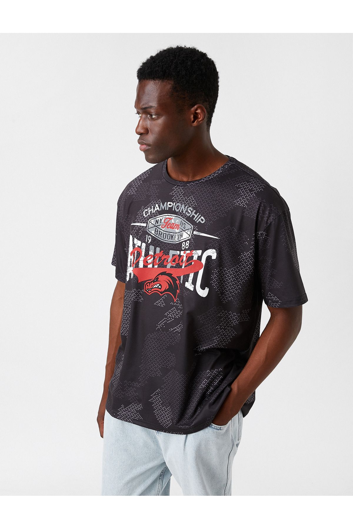 Koton Oversize Basketbol Baskılı Tişört