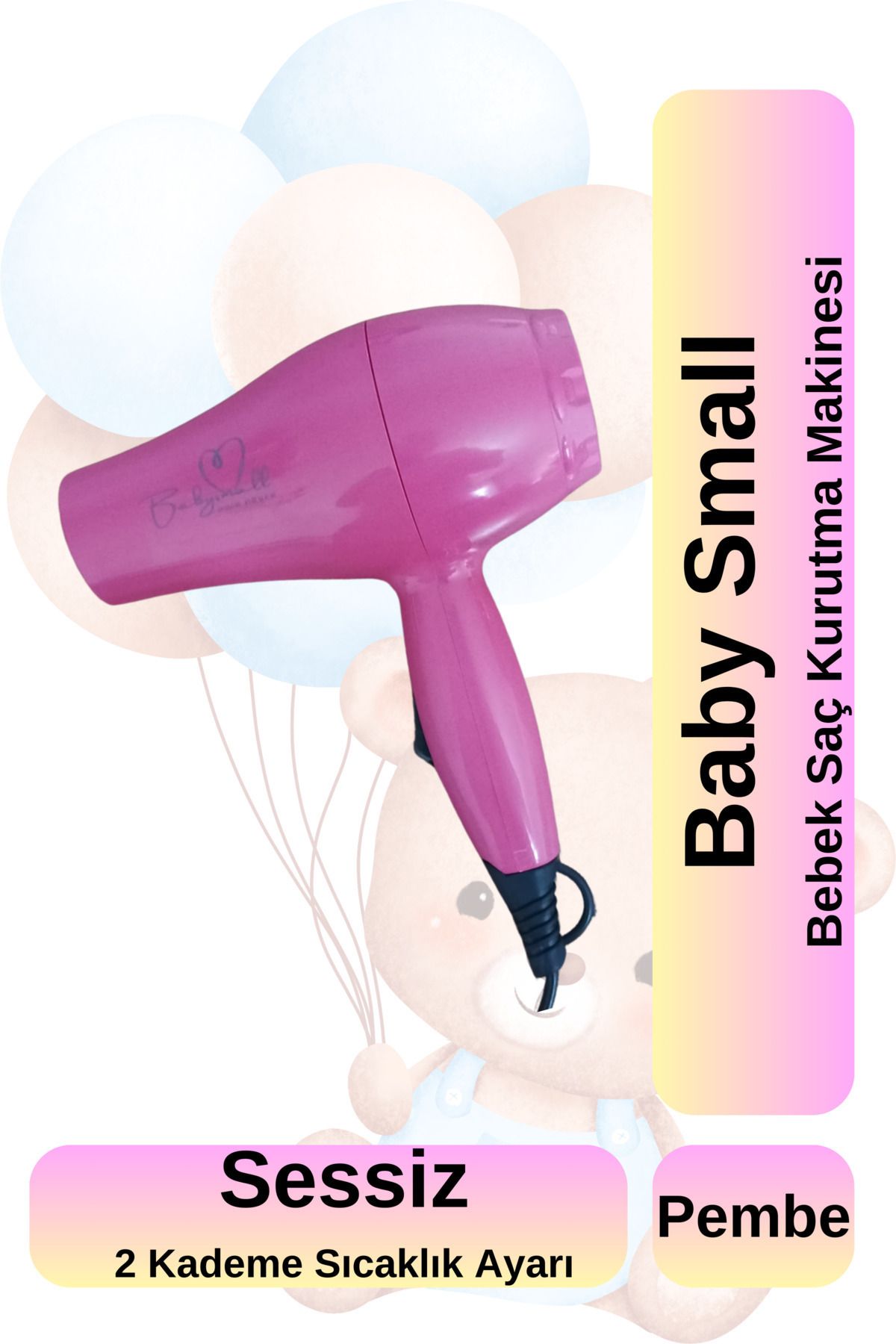 BABY SMALL 1000 W Bebek ve Çocuk Sac Kurutma makinesi Sessiz Çaliştırma Resmi Distribütör Garantili 50 Hz / 60