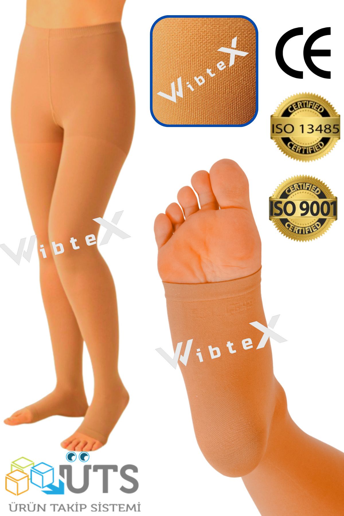 wibtex Külotlu Variss Çorabı Burnu Açık (TEN RENGİ) Orta Basınç Ccl2(ÇİFT BACAK)