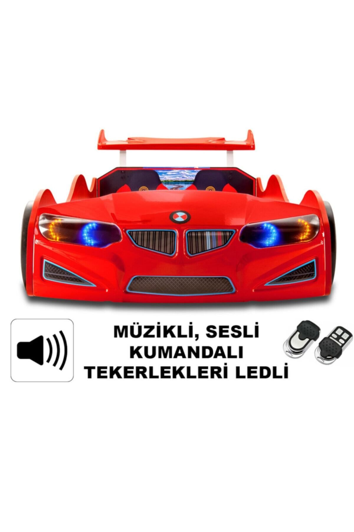 inegoldeneve Gt1 - Bmw - Kırmızı Arabalı Yatak - Araba Karyola - M7 Serisi - Full Ledli