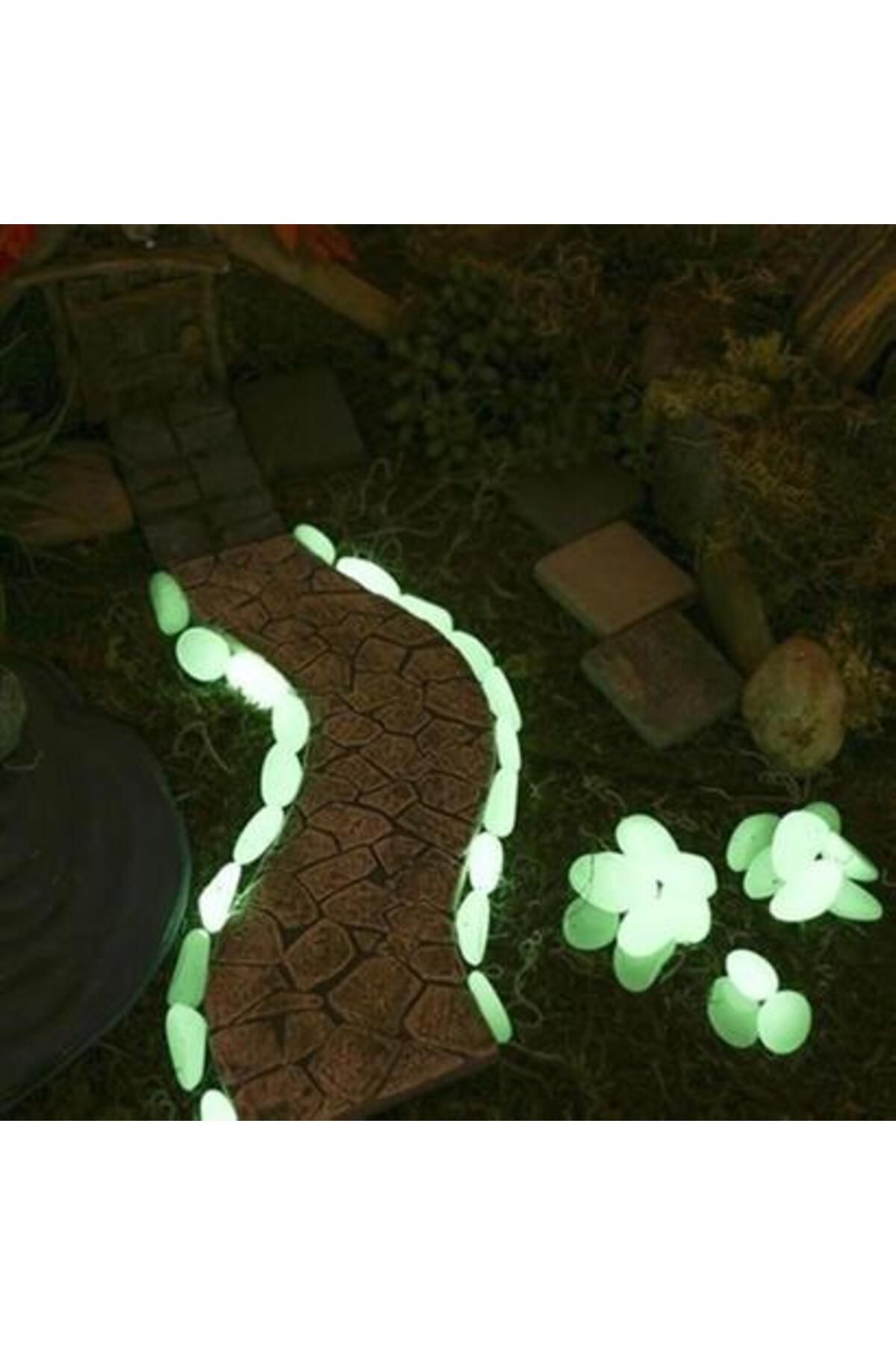 KICK SHOP BUFFER® Gece Karanlıkta Işık Vererek Parlayan Dekoratif Çakıl Taşları