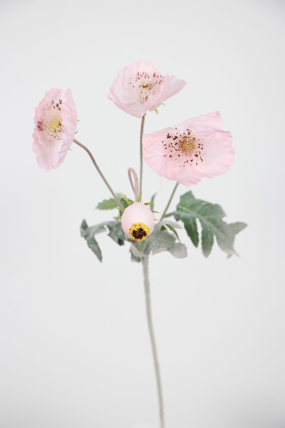 Yapay Çiçek Deposu Yapay Çiçek Tozlu Lüx 4lü Gelincik Dalı 60 cm Pembe