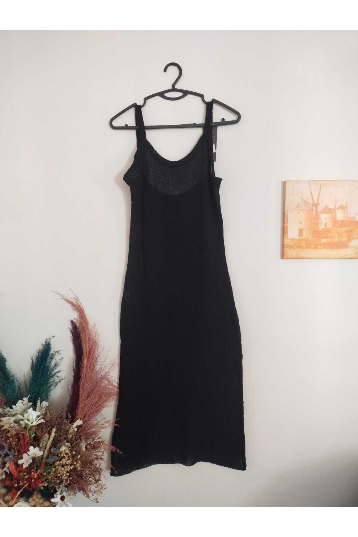 MGEStore Kadın yazlık triko file elbise - plaj elbisesi