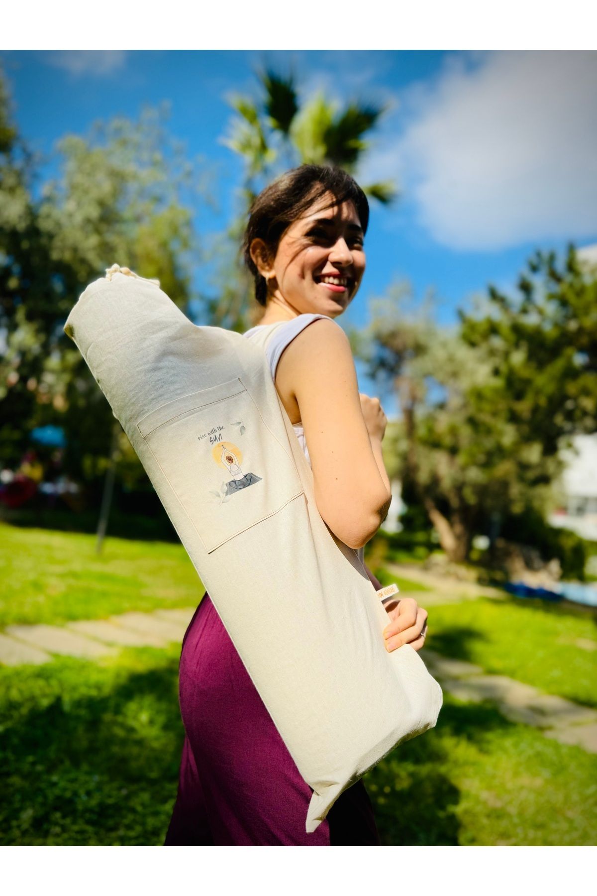 YOFU Yoga Mat Taşıma Çantası (8 MM IÇİN) Güneş-baskılı Pilates Mat Taşıma Çantası