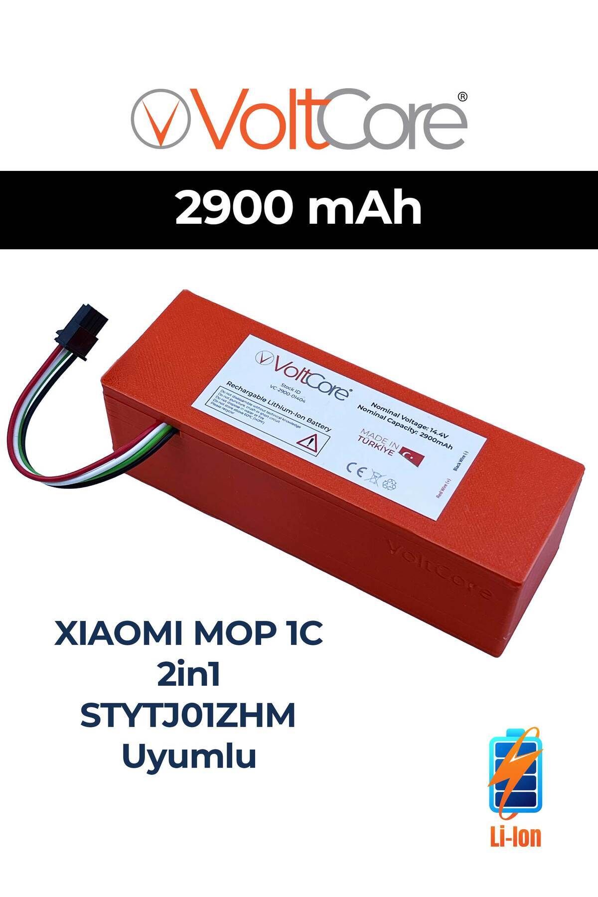 VoltCore Xiaomi Mi Vacuum Mop 1c 2in1 Stytj01zhm Akıllı Robot Süpürge Bataryası 2900 Mah Pil