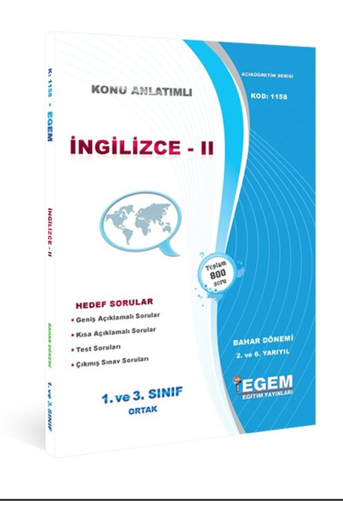 Egem Eğitim Yayınları Aöf İngilizce-ıı Bahar Dönemi Konu Anlatımlı Soru Bankası 2.yarıyıl