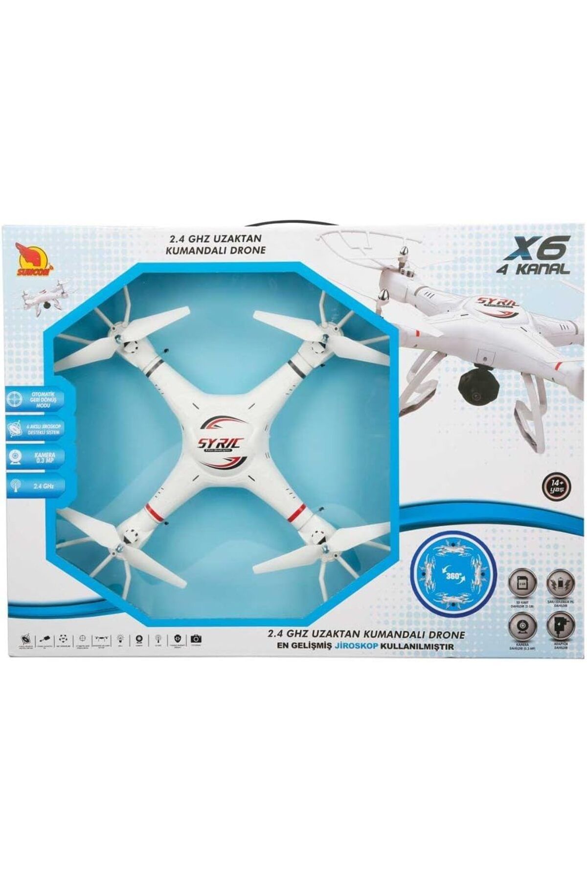 NcK Rst-Snc-R/C Drone X6 4Kanal 2.4Ghz Usb 43Cm.Kamera 300K