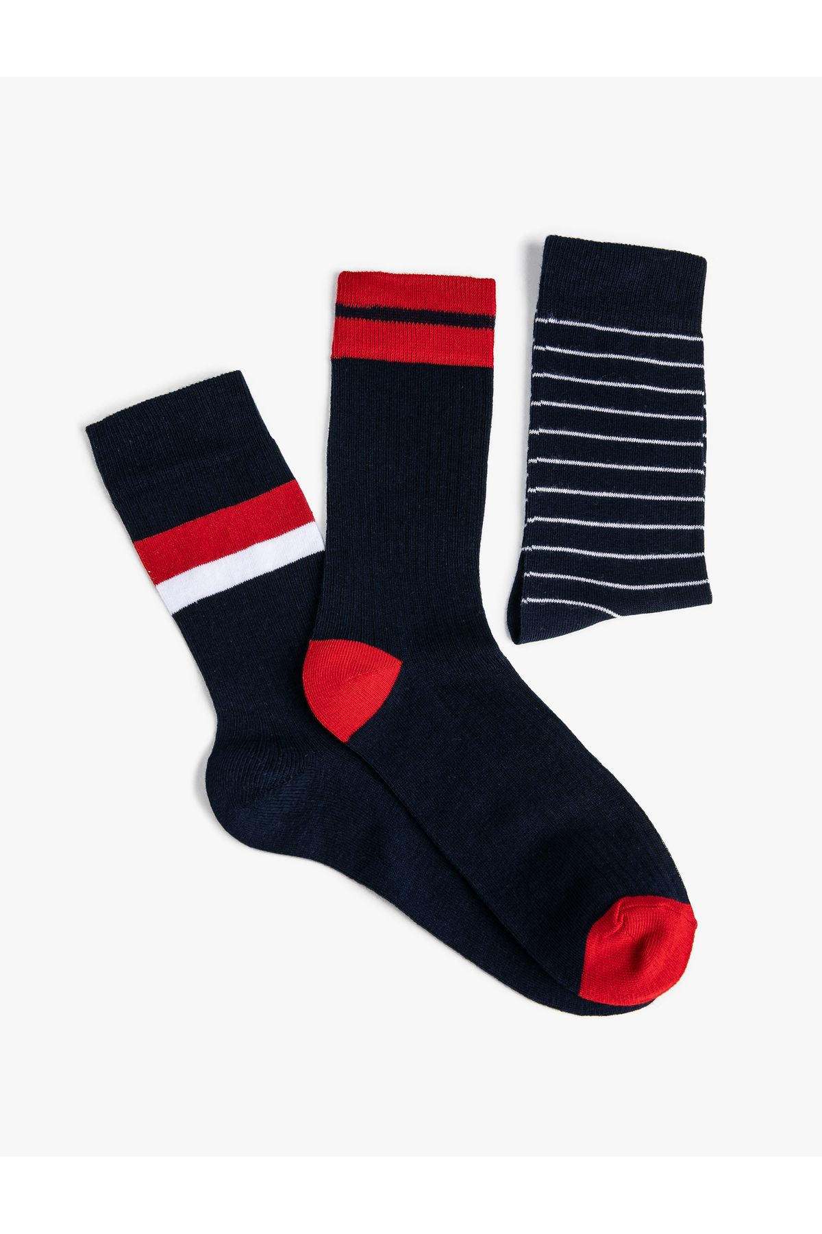 Koton Çizgili 3'lü Soket Çorap Seti Çok Renkli