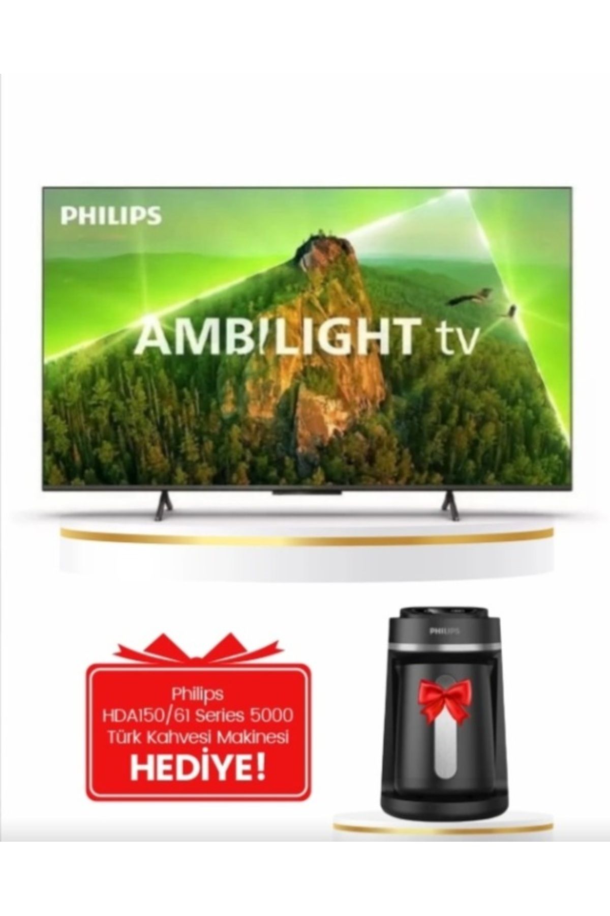 Philips 43PUS8108/62 Televizyon ( HDA150/61 Türk Kahvesi Makinesi Hediyeli )
