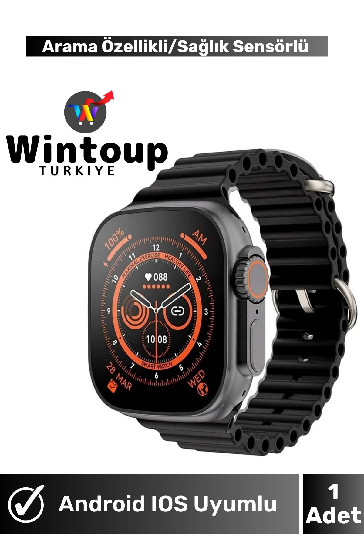 Wintoup XİAOMİ Modellere Uyumlu Kadın Erkek Smartwatch Çağrı Destekli Akıllı Saat