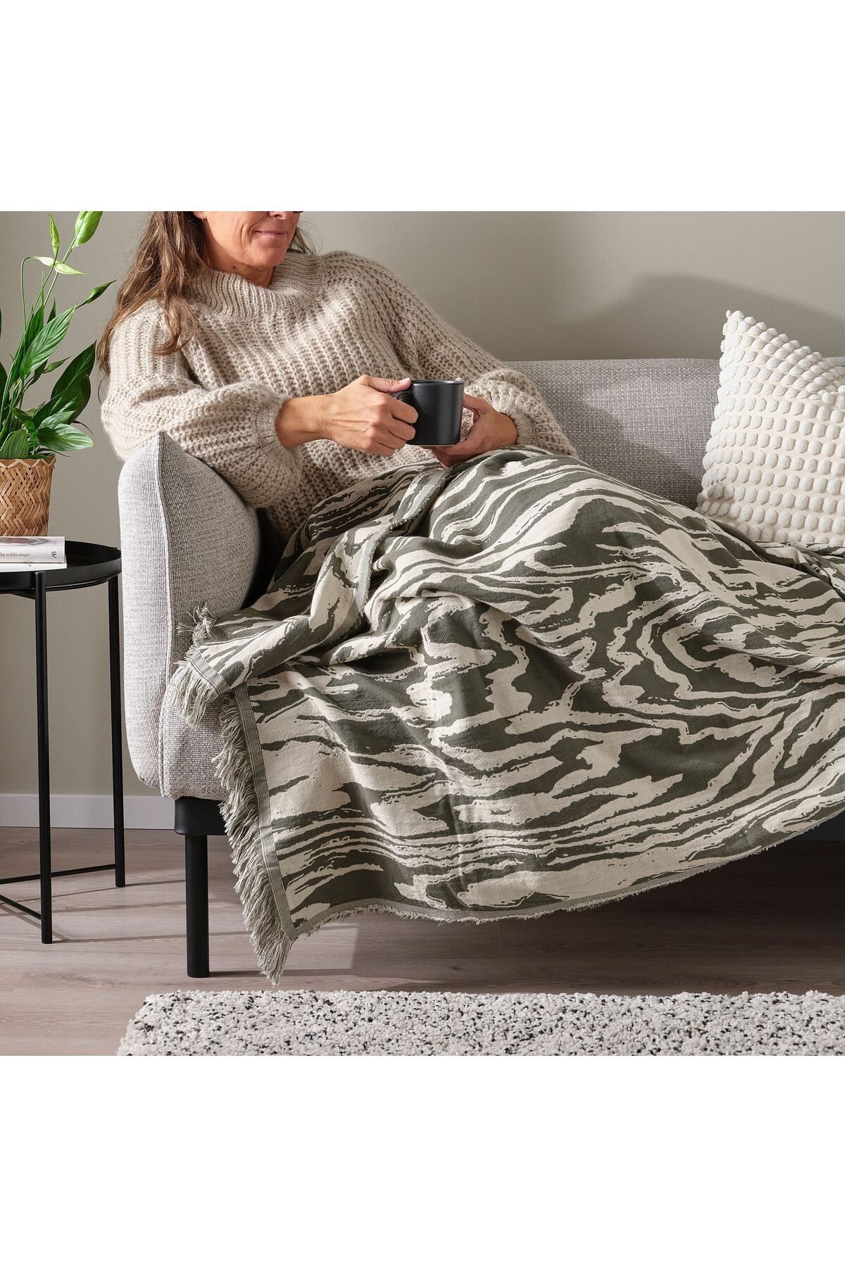 IKEA % pamuk örtü, battaniye, TV battaniyesi, 130x170 cm