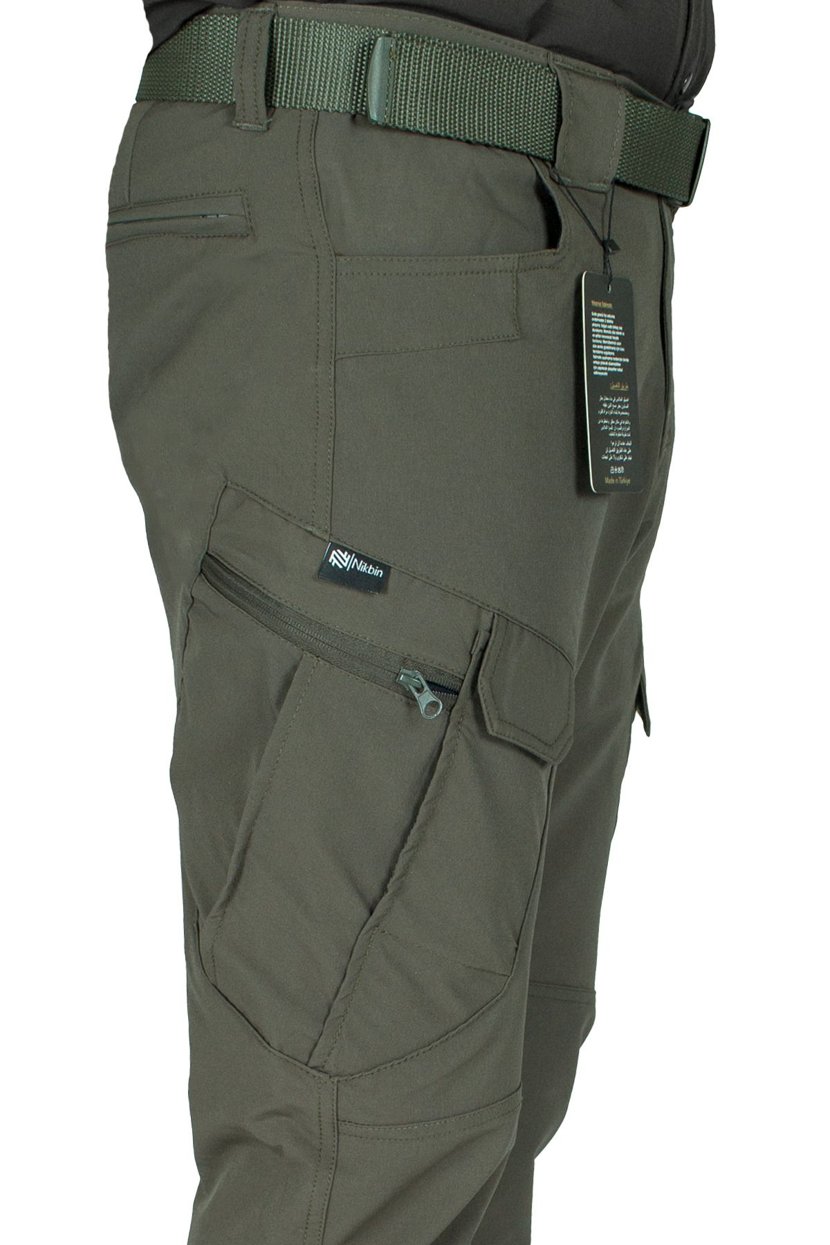 Nikbin Tactical Taktik Pantolon Outdoor Kargo Cep Esnek Ve Hafif Malzeme Likrali (MEVSİMLİK)-hakiyeşil