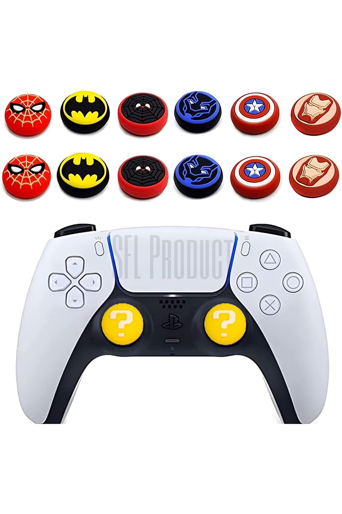 SFL Product 4 lü Paket Desenli Analog Gamepad Analog Koruyucu 4 Adet PS5/PS4/PS3/Xbox One/360-S-X/N-Switch
