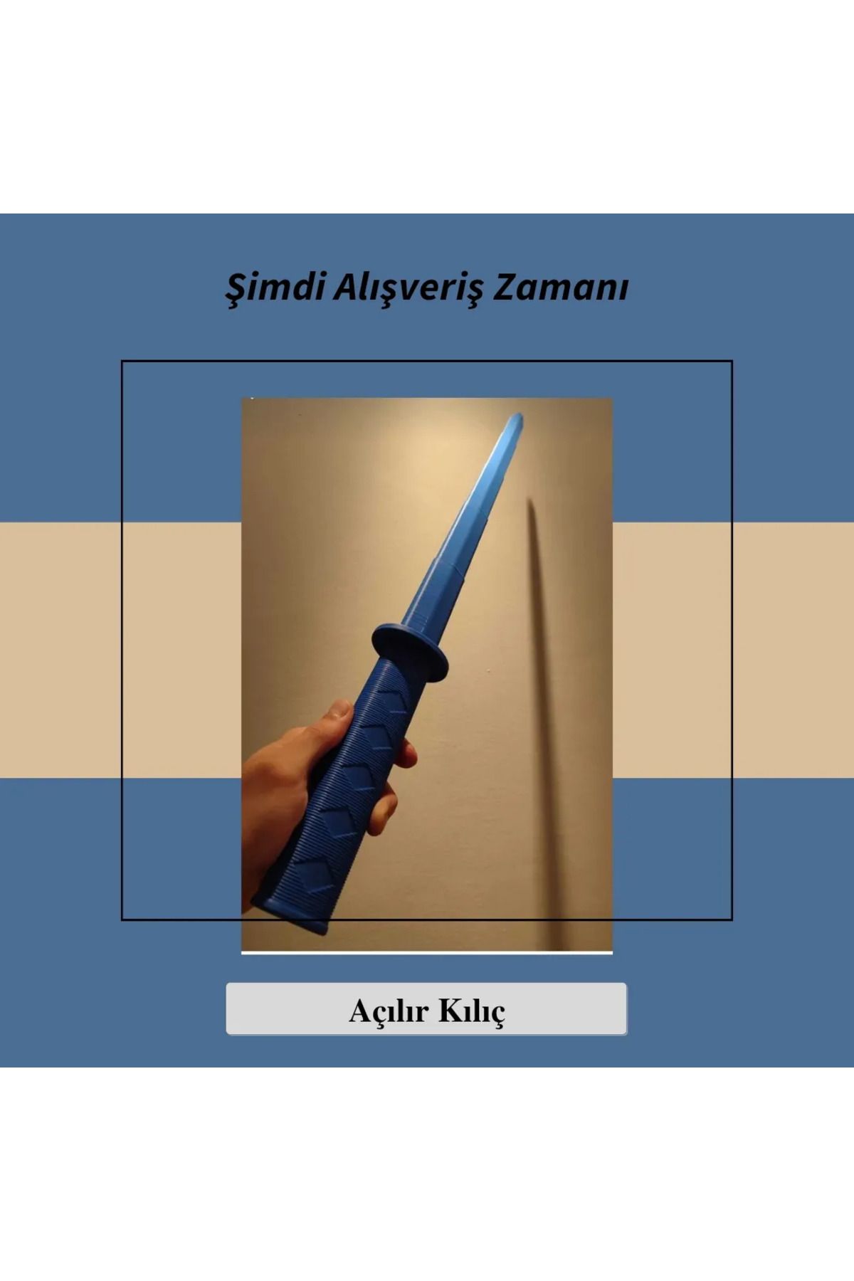 3D Açılır Kapanır Kılıç 80 cm Mavi oyuncak