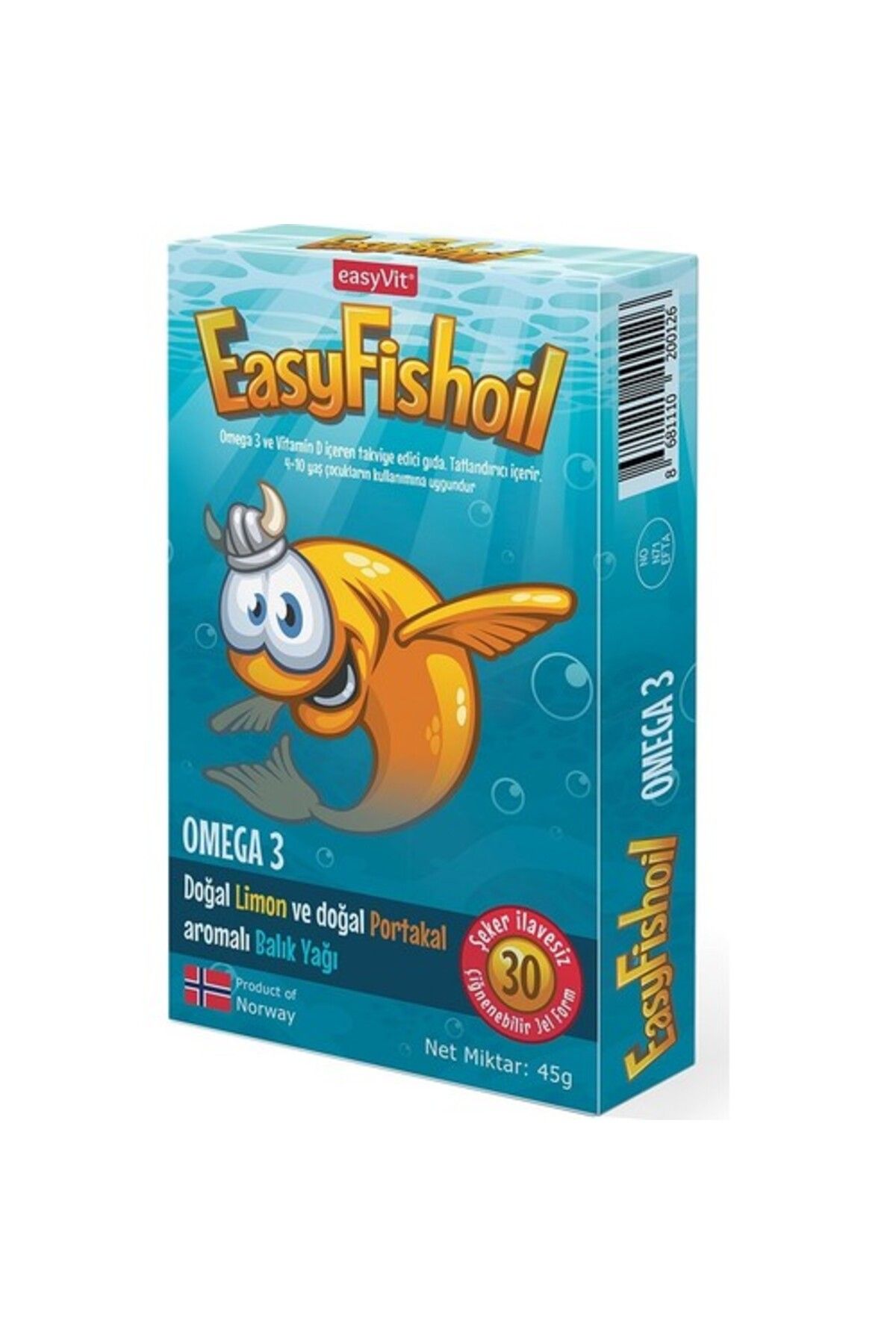 Easy Fishoil Easyfishoil Omega Balık Yağı 30 Adet Çiğnenebilir Jel Tablet