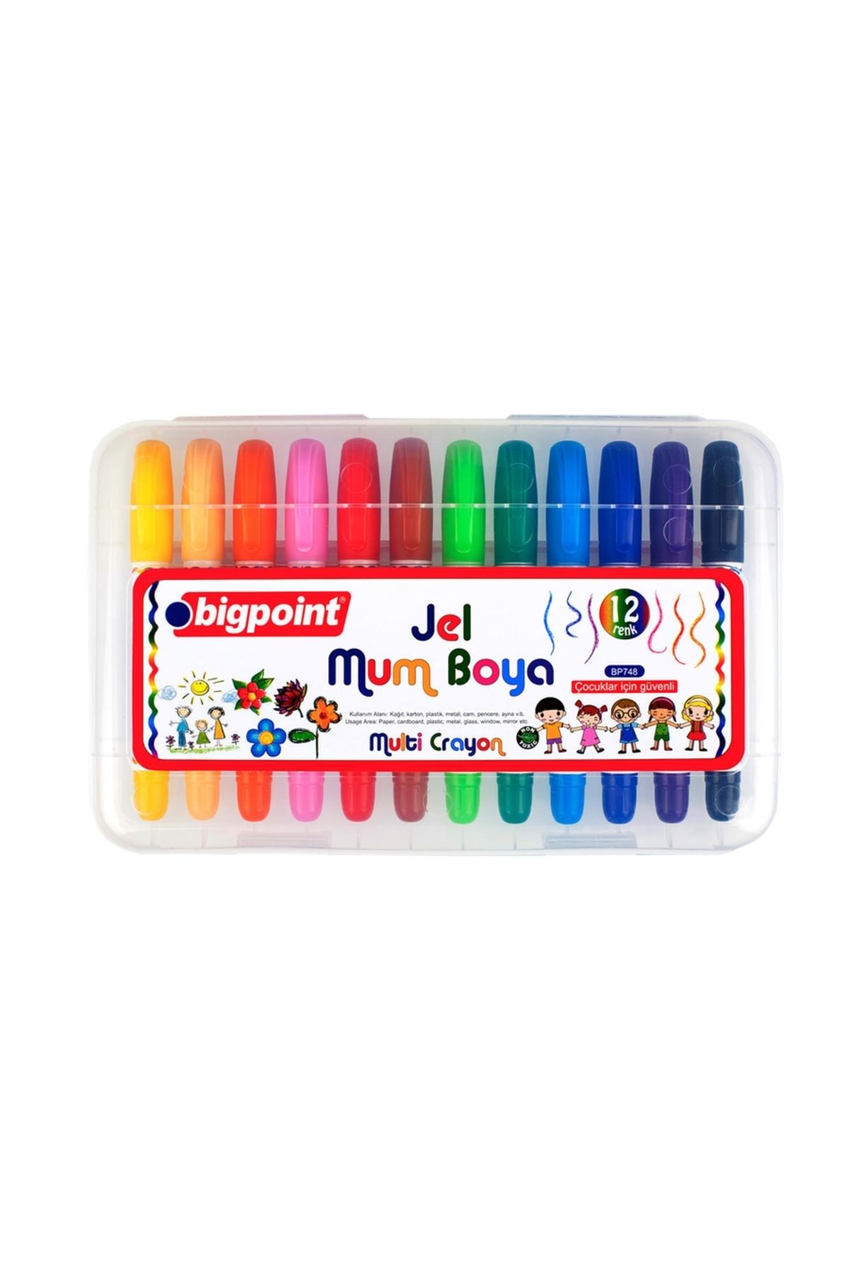 Bigpoint Multi Crayon Jel Mum Boya 12 Renk