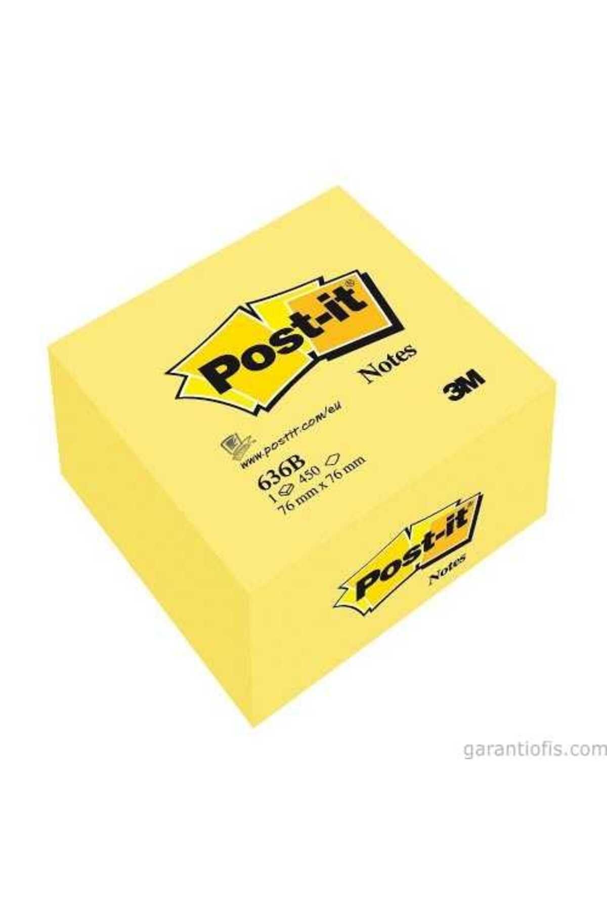 3M Post-it 636b Kanarya Sarısı Küp Not Kağıdı (76X76MM - 450 YAPRAK)