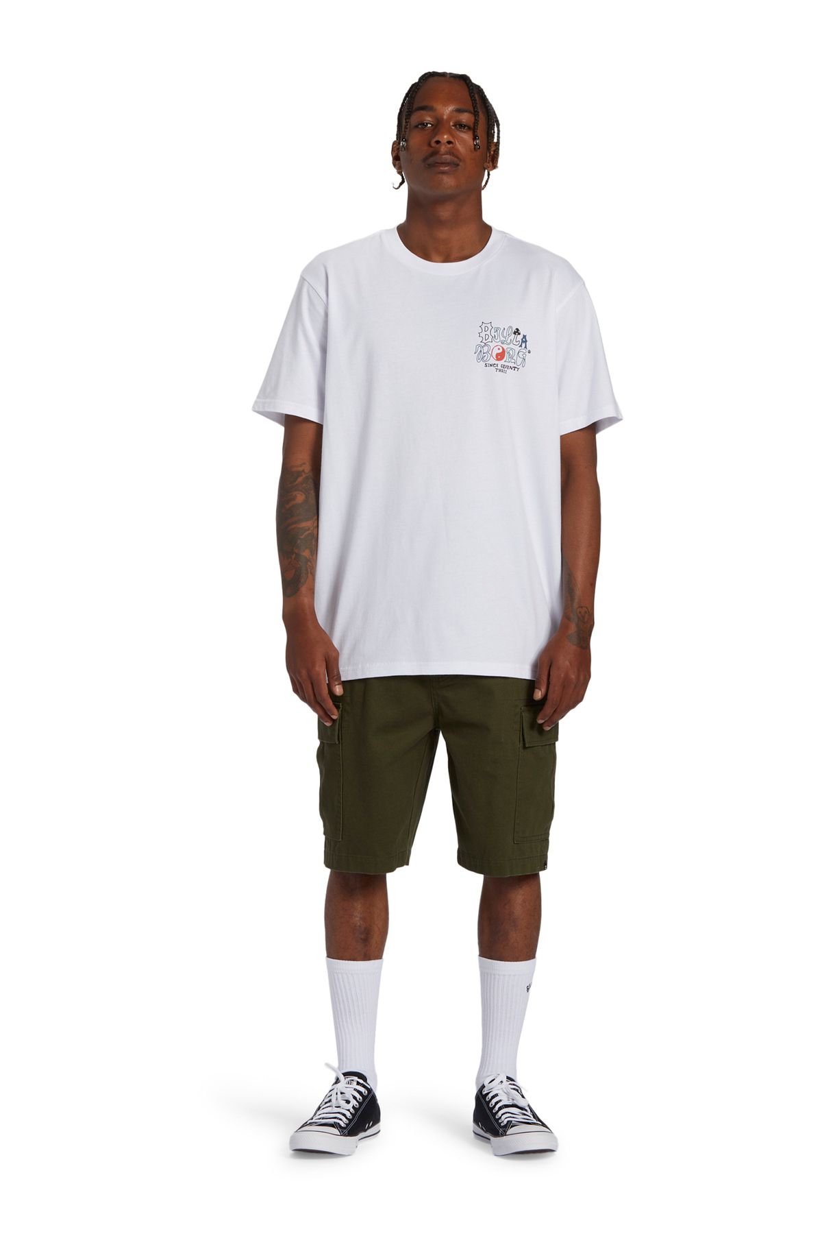 Billabong Billabong Beyaz Erkek Bisiklet Yaka Regular Fit Desenli T-Shirt ABYZT02273_WORDED  TEES