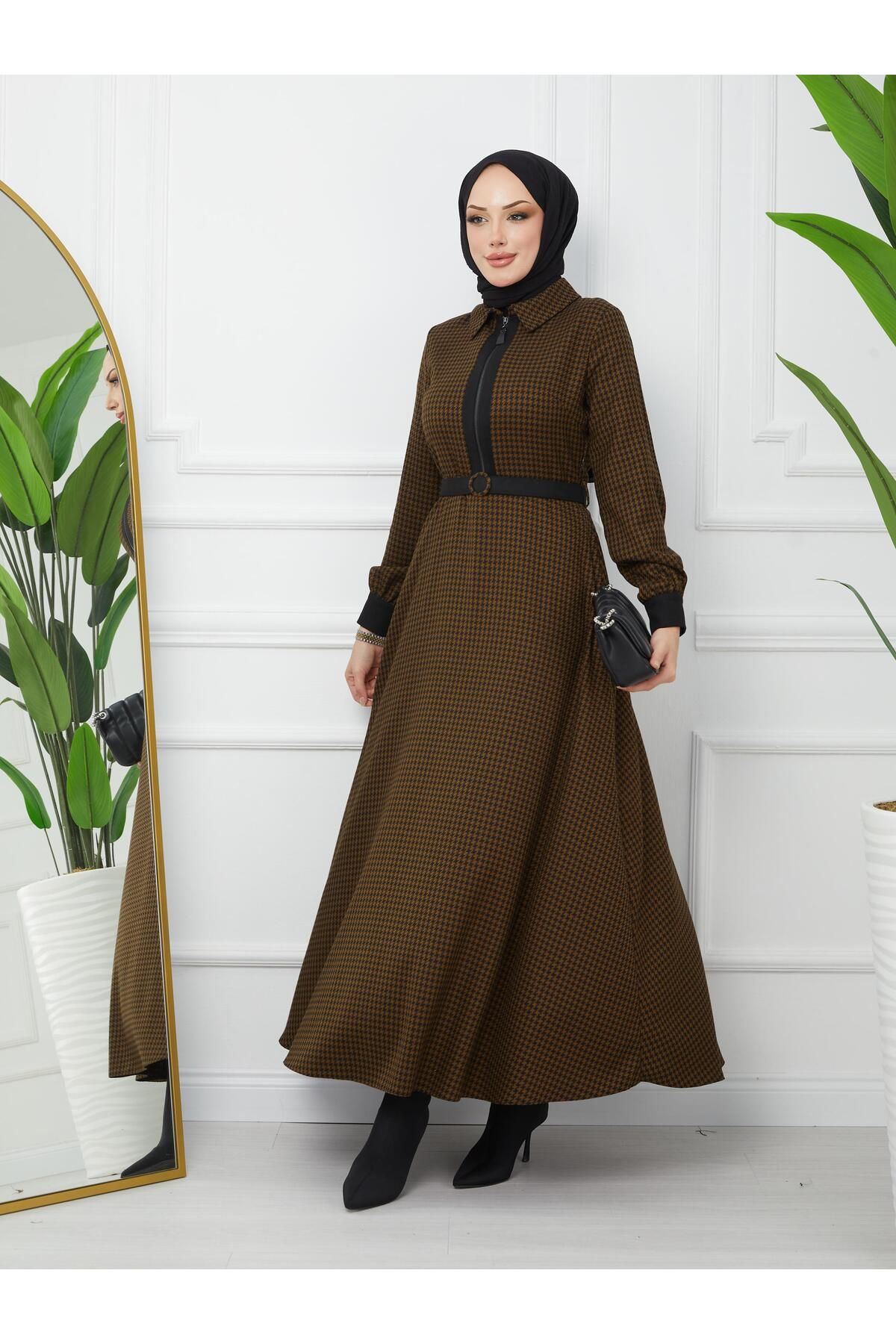 Doque Mevsimlik Kışlık Kadın Tesettür Elbise 63006