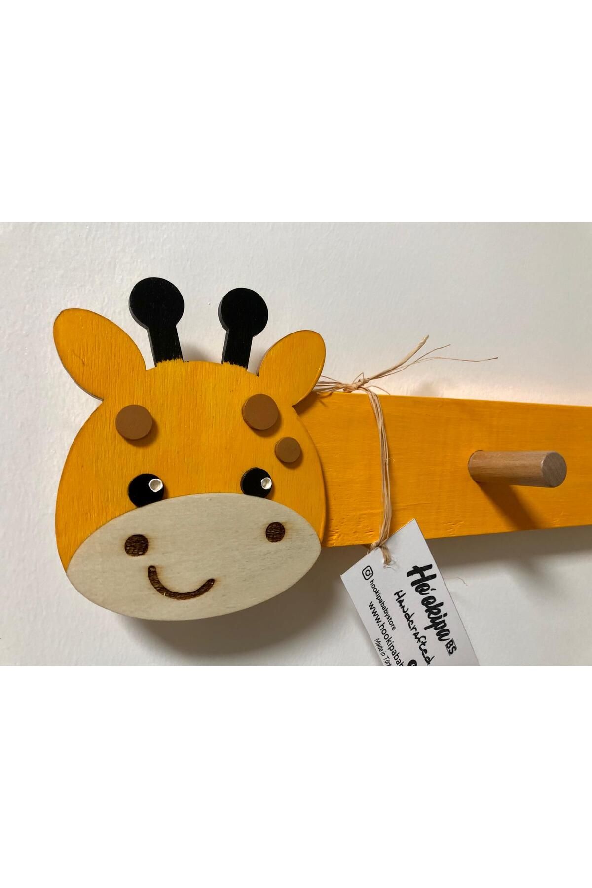 Marka Handcrafted - Çocuk Odası El Yapımı Ahşap Elbise Askılığı Zürafa