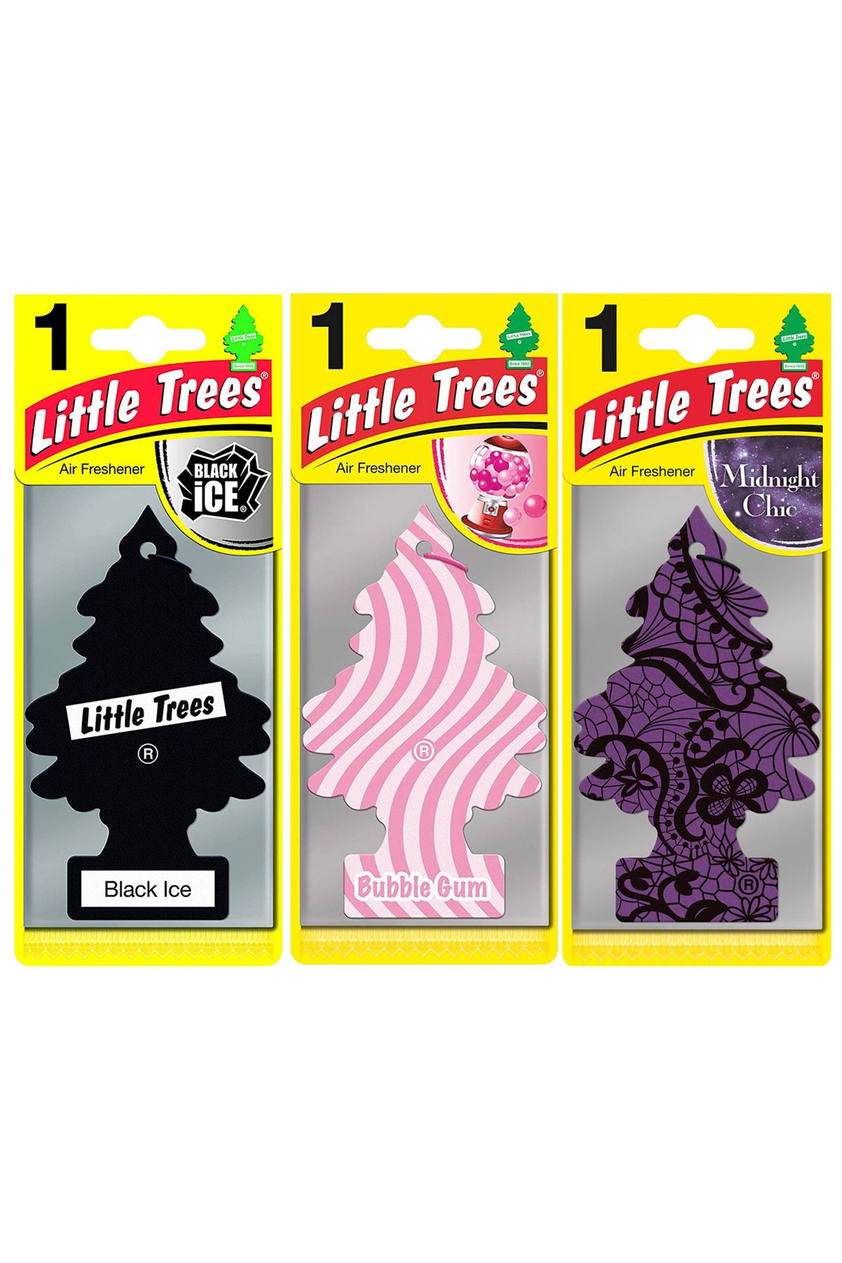 İnterwax Little Trees 3'lü Set Black Ice / Bubble Gum / Midnight Chic Asma