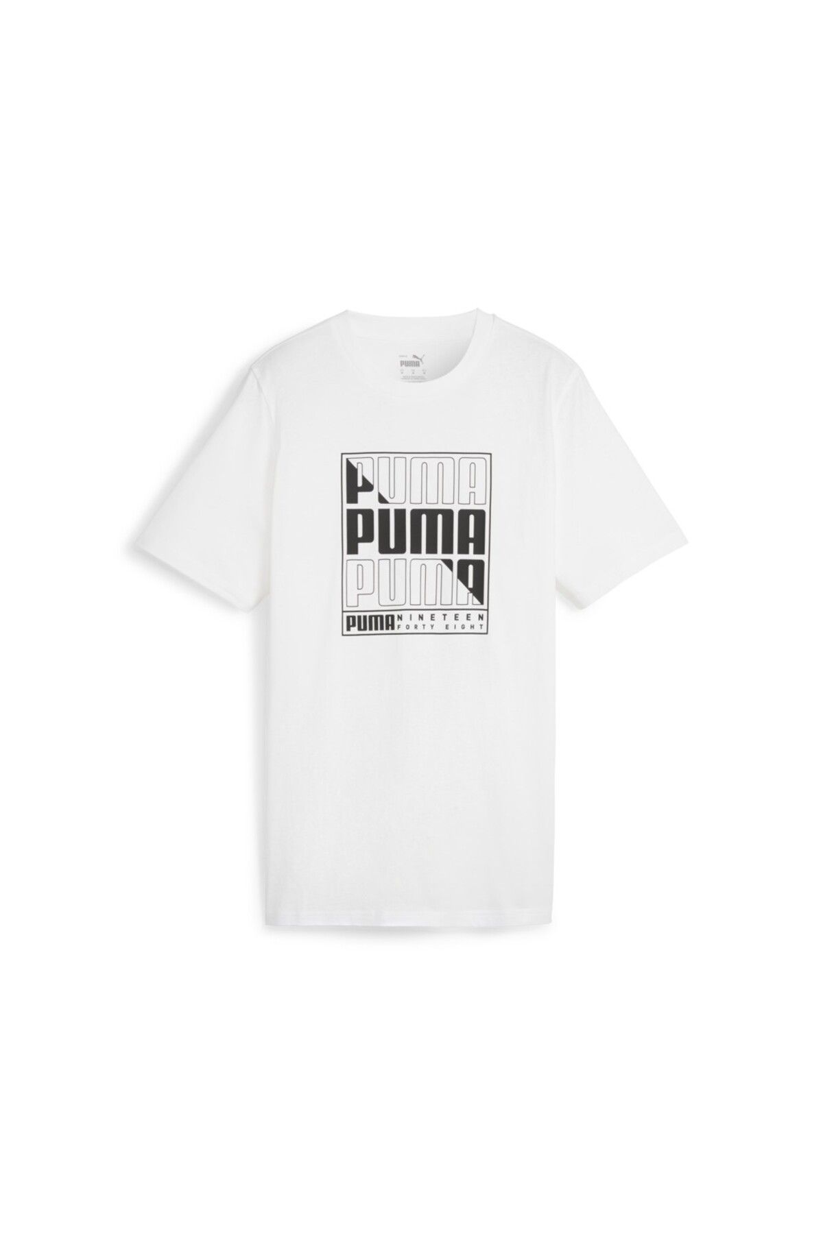 Puma Graphics Box Erkek Beyaz Yuvarlak Yaka Tişört