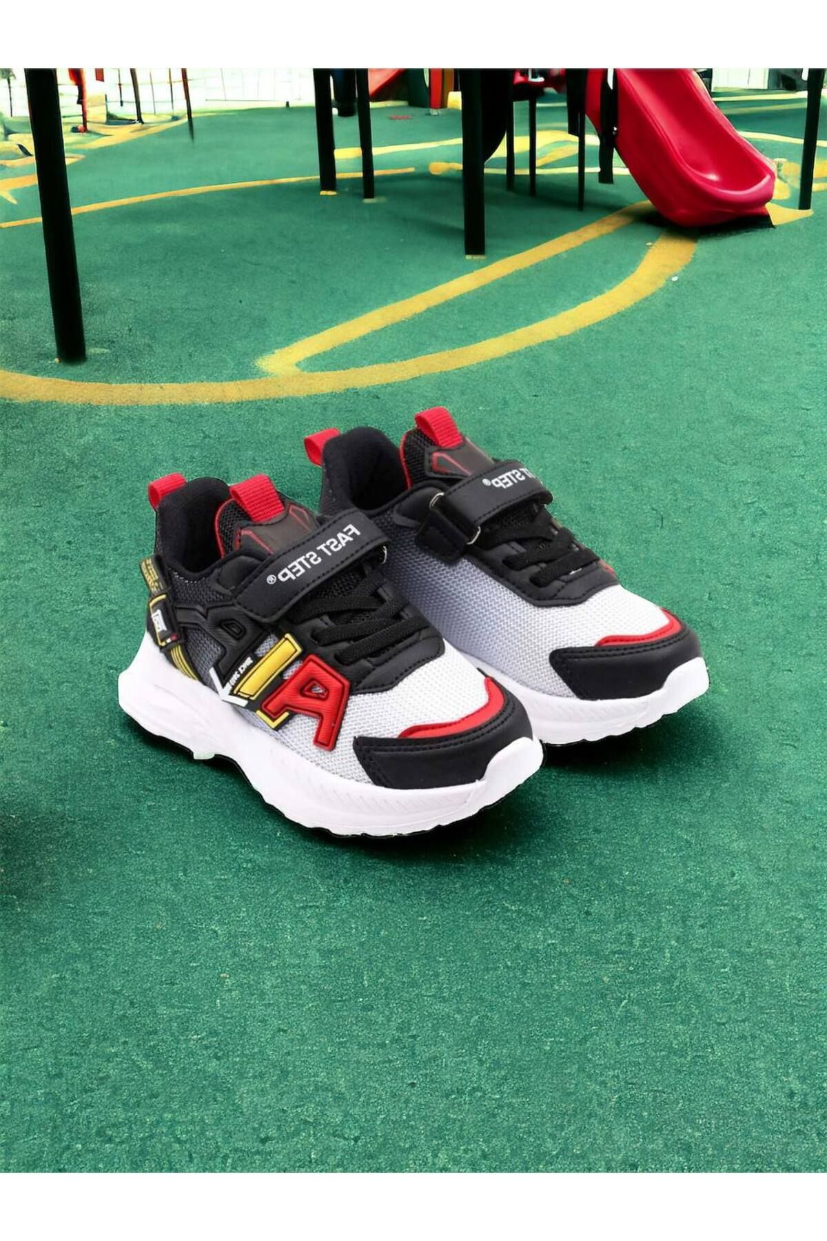 Fast Step Çocuk Spor Ayakkabı Anatomik Taban Hafif Sneaker Ayakkabı Siyah Kırmızı 615xca080