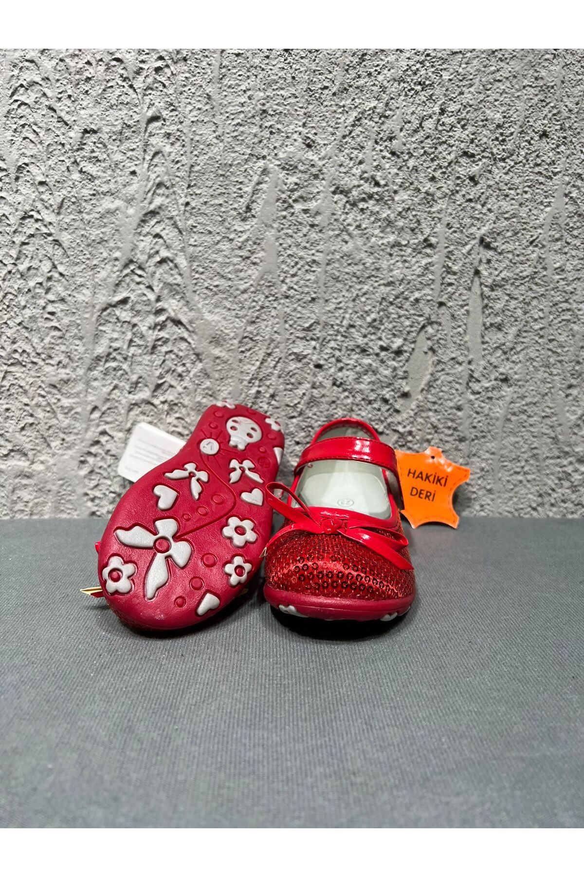 Vicco Kırmızı Pullu Kız Çocuk - Bebek Babet Ayakkabı