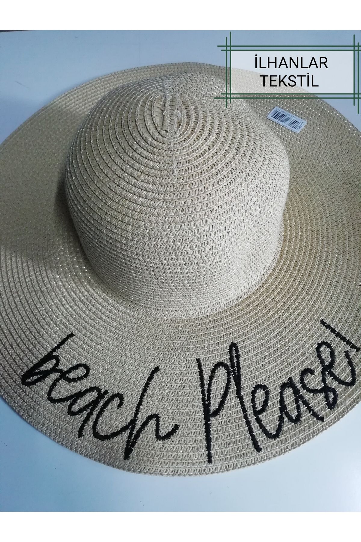 İLHANLAR bej beach please hasır fötr şapka