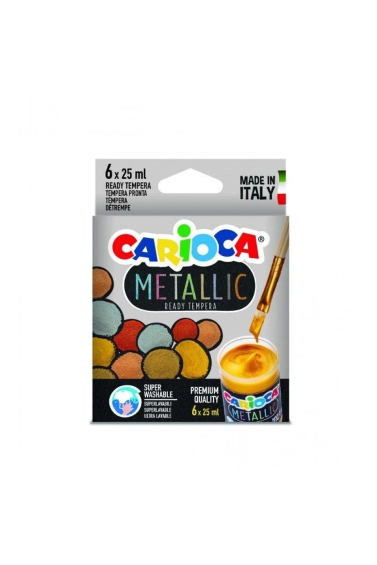 kapsulavm Nessiworld Carioca 6 Renk Metalik Tempera Yıkanabilir Sulu Boya