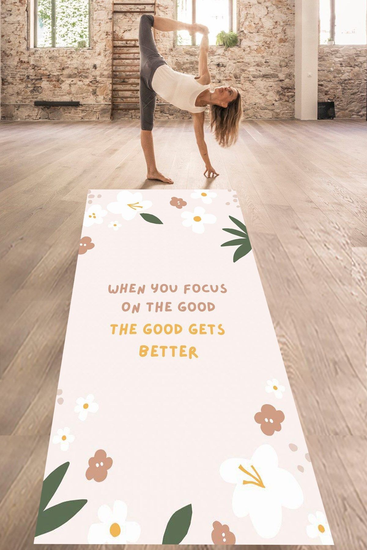 on the clouds When You Focus On The Good Gets Better Yıkanabilir Kaymaz Taban Leke Tutmaz Yoga Matı Pilates Minder