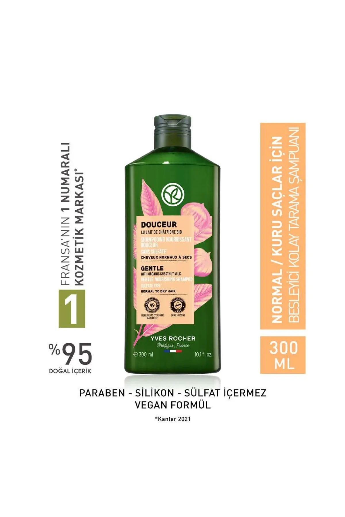 Yves Rocher Normal/Kuru Saçlar İçin (Doucer) Besleyici Kolay Tarama Şampuanı 300 ml