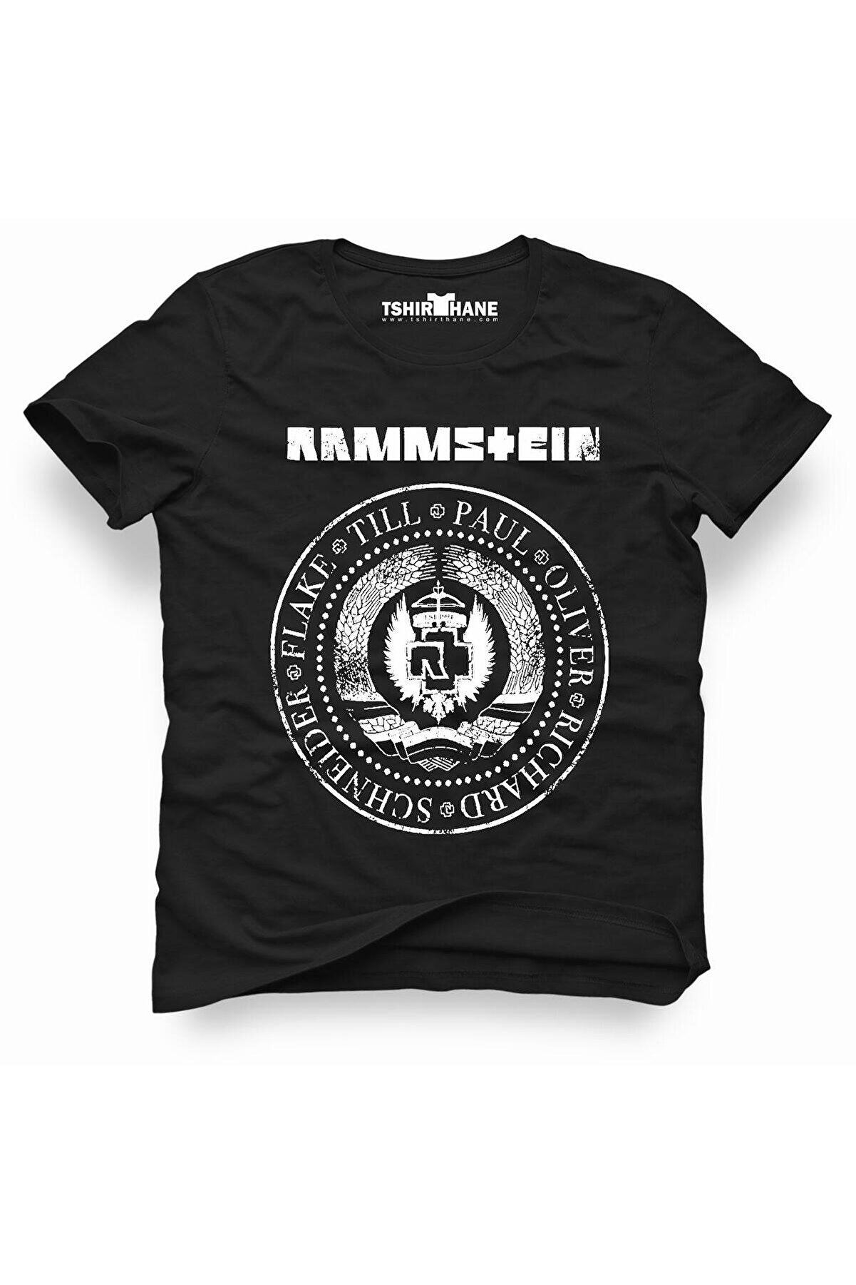 Tshirthane Rammstein Rock Metal Müzik Baskılı Erkek Dar Kesim Slim Fit T-shirt