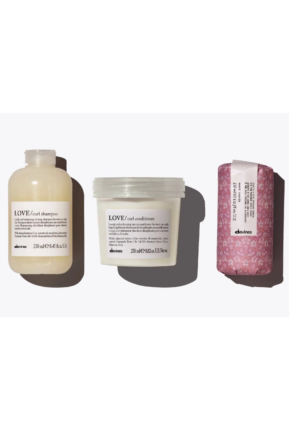 Davines Love Curl Structuring Stimulating Set Shampoo + Conditioner + Serum Care Product. 1KUTU