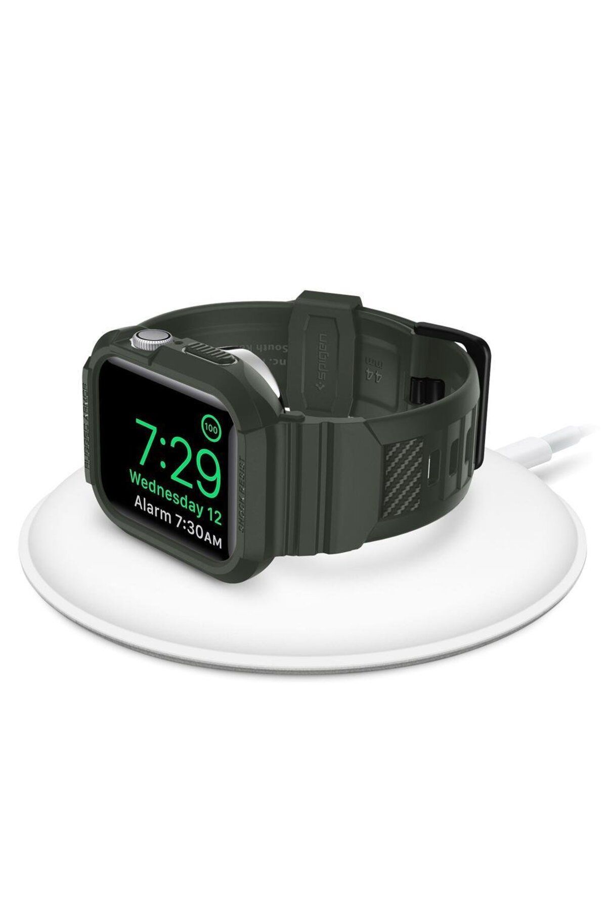 Spigen Apple Watch 45mm (Seri 9/8/7) Kılıf & Kordon Kayış Rugged Armor Pro Charcoal Gray - ACS00819