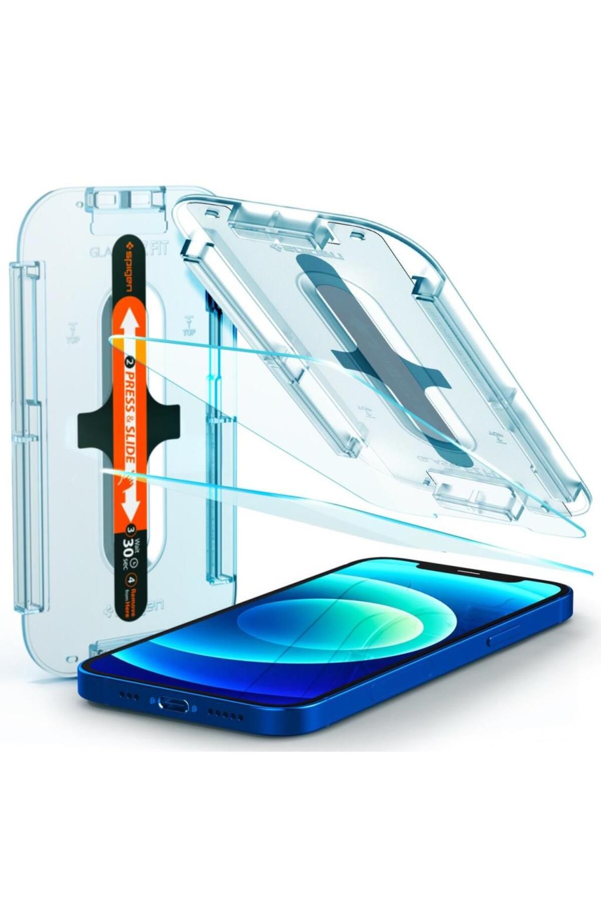 Spigen iPhone 12 / iPhone 12 Pro Cam Ekran Koruyucu Kolay Kurulum Glas.tR EZ Fit (2 Adet) - AGL01801