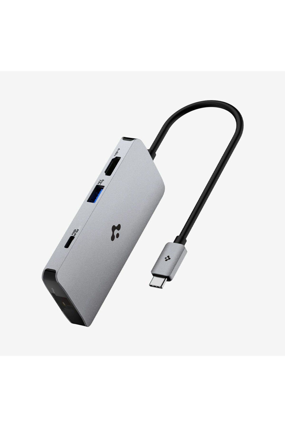 Spigen ArcDock 100W Güç Adaptörü 8in1 USB-C Multi Hub  MacBook PD2303 Space Gray - ACA06141