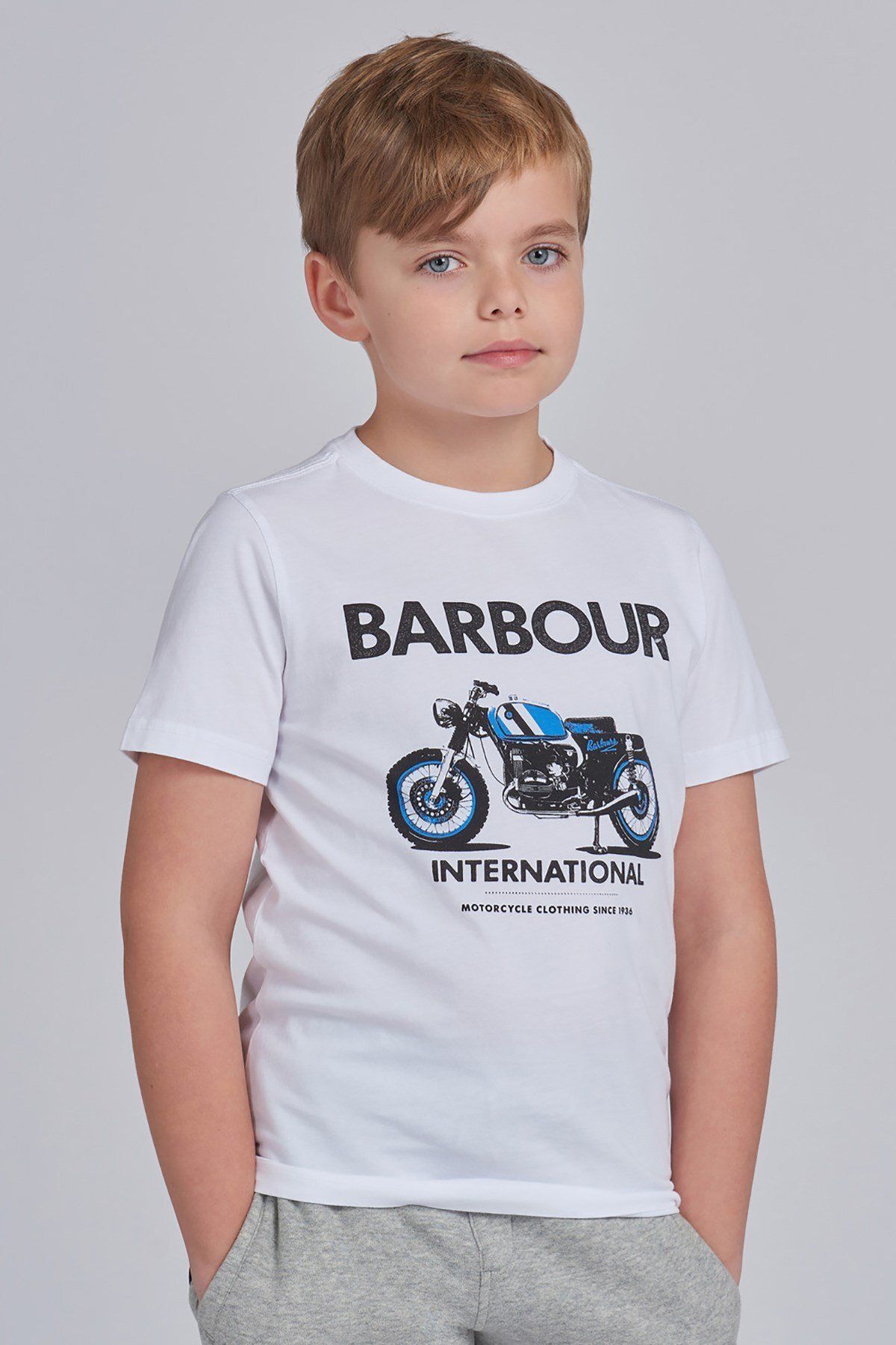 Barbour B.ıntl Erkek Çocuk Rider T-shirt Wh11 White